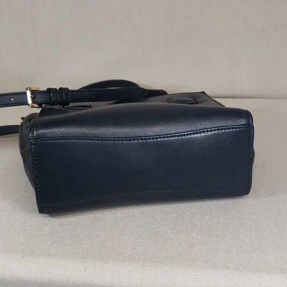 MICHAEL Michael Kors Hamilton Smooth Black Leather Crossbody Bag w/Gold Hardware - Picture 10 of 17